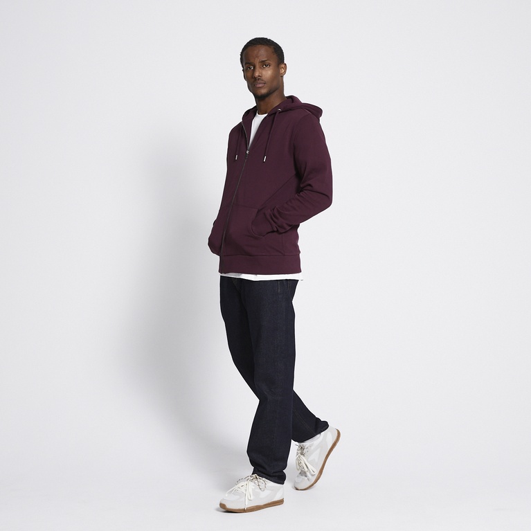 Basic zip hoodie "Rocky" Burgundy